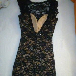 Black lace formal dress
